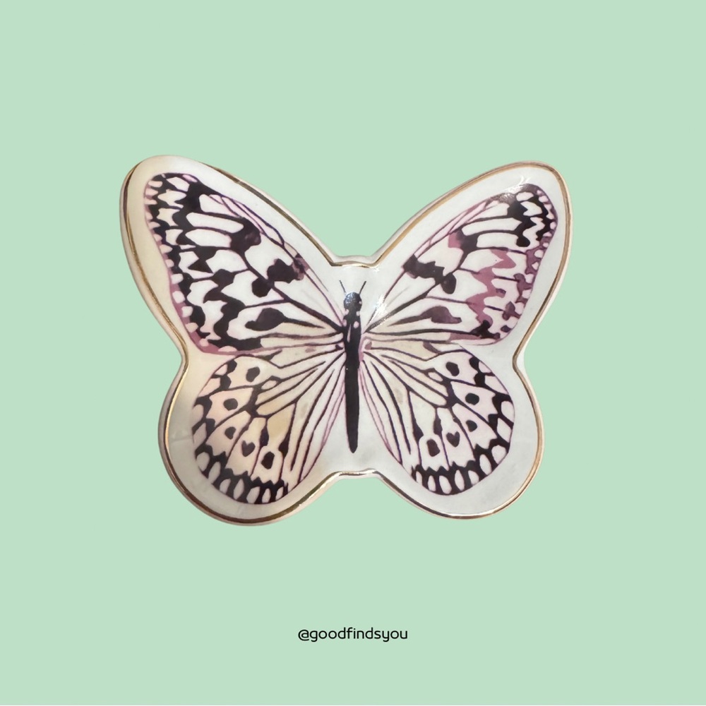 Small Ceramic Butterfly Jewelry Plate